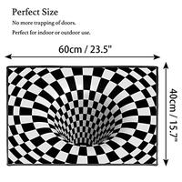Gambar 3D Vortexes Illusion Carpet Black White Plaid Square Rugs 3D Visual dari Home and Kitchen USA undefined 2 Tokopedia
