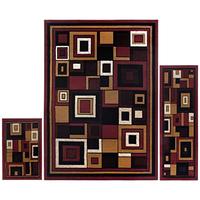 Gambar Home Dynamix Ariana Mey Area Rug 3 Piece Set, Geometric Red dari Home and Kitchen USA undefined 3 Tokopedia