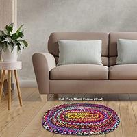 Gambar NAQSH Handmade Multicolored Reversible Braided Rag Rug (2x3 Feet) dari Home and Kitchen USA undefined 5 Tokopedia