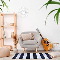Gambar NANTA Navy Blue and White Striped Rug 27.5 x 43 Inches dari Home and Kitchen USA undefined 5 Tokopedia