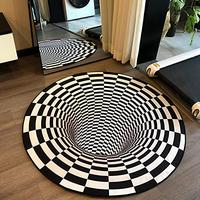 Gambar 3D Vortex Optical Illusion Round Area Trap Trippy Flannel Rugs dari Home and Kitchen USA undefined 5 Tokopedia