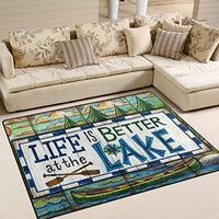 Gambar Life is Better at The Lake Area Rug 4x6, Educational Polyester dari Home and Kitchen USA undefined 5 Tokopedia
