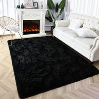 Gambar Prabia Super Soft Fluffy Shaggy Rugs 4x5.9 Feet-Black dari Home and Kitchen USA undefined 5 Tokopedia