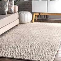Gambar nuLOOM Glendora Chevron Wool Area Rug, 7 ft 6 in x 9 ft 6 in, Ivory dari Home and Kitchen USA undefined 3 Tokopedia
