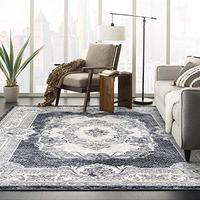 Gambar Calore Boho Moroccan Area Rug Gray (Gery and White, 4x5.3) dari Home and Kitchen USA undefined 1 Tokopedia