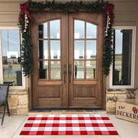 Gambar USTIDE Buffalo Check Cotton Rug Red and White Plaid Rug Runner dari Home and Kitchen USA undefined 3 Tokopedia