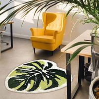 Gambar THRILRUG Monstera Leaf Area Tufted Rugs Non Slip Bath Mat Green 2.2-3 dari Home and Kitchen USA undefined 4 Tokopedia