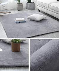 Gambar Softlife Fluffy Faux Fur Area Rug 4ft x 5.9ft Soft Bedroom Rugs, Grey dari Home and Kitchen USA undefined 3 Tokopedia