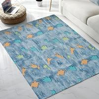 Gambar Seamless Dinosaur Pattern Glow in The Dark Area Rug,5x6 dari Home and Kitchen USA undefined 4 Tokopedia
