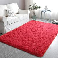 Gambar Sovolibee Ultra Soft Fluffy Area Rugs - 3x5 Feet Red dari Home and Kitchen USA undefined 3 Tokopedia