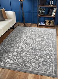 Gambar Adiva Rugs Modern Transitional Area Rug with Border(Grey, 5-3' x 7-5') dari Home and Kitchen USA undefined 2 Tokopedia