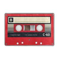 Gambar KiuLoam Vintage Cassette Tape Red Non-Slip Area Rug, 3 x 2 dari Home and Kitchen USA undefined 2 Tokopedia