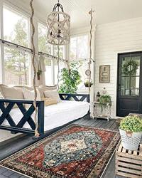 Gambar AIZHU Collection Boho Area Rug - 3 x 5, Non Slip Thin dari Home and Kitchen USA undefined 4 Tokopedia