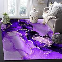 Gambar Contemporary Non-Slip Area Rug Abstract Ink Paint Purple and Gold dari Home and Kitchen USA undefined 2 Tokopedia