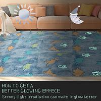 Gambar Seamless Dinosaur Pattern Glow in The Dark Area Rug,5x6 dari Home and Kitchen USA undefined 5 Tokopedia