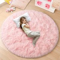 Gambar junovo Round Fluffy Soft Area Rugs, 4ft Pink dari Home and Kitchen USA undefined 3 Tokopedia