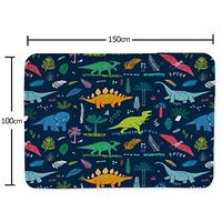 Gambar Yunine Colorful Dinosaurs and Palm Leaves Print Non-Slip Area Rug dari Home and Kitchen USA undefined 2 Tokopedia