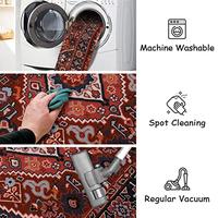 Gambar Beeiva Vintage Oriental Area Rug Small Washable Entryway(Red/Multi) dari Home and Kitchen USA undefined 4 Tokopedia