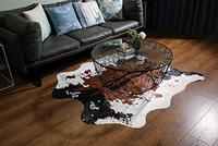 Gambar MustMat Brown Cow Print Rug 55.1' W x 62.9' L Faux Cowhide dari Home and Kitchen USA undefined 4 Tokopedia