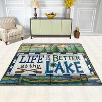 Gambar Life is Better at The Lake Area Rug 4x6, Educational Polyester dari Home and Kitchen USA undefined 3 Tokopedia