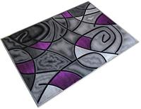 Gambar Masada Rugs, Modern Contemporary Area Rug, Purple Grey Black dari Home and Kitchen USA undefined 3 Tokopedia