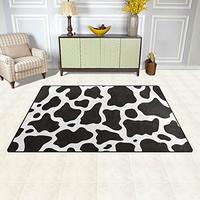 Gambar WellLee Area Rug,Black White Cow Skin Print Floor Rug Non-Slip dari Home and Kitchen USA undefined 2 Tokopedia