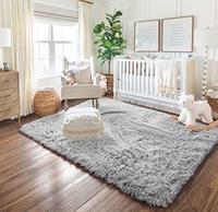 Gambar PAGISOFE Fluffy Area Rug, 4x6, Fuzzy Grey Rug, Light Grey dari Home and Kitchen USA undefined 3 Tokopedia