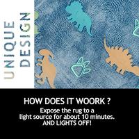 Gambar Seamless Dinosaur Pattern Glow in The Dark Area Rug,5x6 dari Home and Kitchen USA undefined 2 Tokopedia