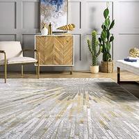 Gambar nuLOOM Amaya Abstract Area Rug, 5 x 8, Gold dari Home and Kitchen USA undefined 4 Tokopedia