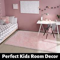 Gambar Pink Soft Rug for Girls Bedroom, Fluffy Area Rug 5x8 dari Home and Kitchen USA undefined 3 Tokopedia