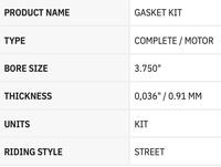Gambar JAMES COMPLETE MOTOR GASKET KIT HARLEY 3.75" 2011-2098 OEM 1705399X dari Motorindo makmur undefined 2 Tokopedia