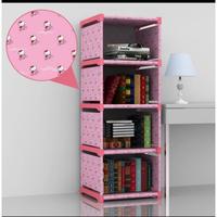 Gambar Rak Buku Portable 5 Layer / Rak Buku Single / Rak Serba Guna 4 KOTAK - HELLO KITTY dari Shenar Makassar Houseware undefined 1 Tokopedia