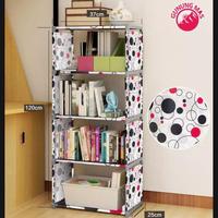 Gambar Rak Buku Portable 5 Layer / Rak Buku Single / Rak Serba Guna 4 KOTAK - HELLO KITTY dari Shenar Makassar Houseware undefined 5 Tokopedia