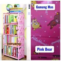 Gambar Rak Buku Portable 5 Layer / Rak Buku Single / Rak Serba Guna 4 KOTAK - HELLO KITTY dari Shenar Makassar Houseware undefined 4 Tokopedia