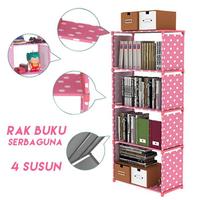 Gambar Rak Buku Portable 5 Layer / Rak Buku Single / Rak Serba Guna 4 KOTAK - HELLO KITTY dari Shenar Makassar Houseware undefined 2 Tokopedia