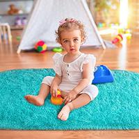 Gambar Vasofe Fluffy Rugs Oval Rugs for Bedroom,Oval, 2.6 x 5.3 Feet Blue dari Home and Kitchen USA undefined 3 Tokopedia