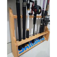 Gambar Rak tempat joran Mancing / pancing portable Kayu Solid jati ( 6 - 10 Slot dari Lung Gandu undefined 1 Tokopedia