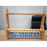 Gambar Rak tempat joran Mancing / pancing portable Kayu Solid jati ( 6 - 10 Slot dari Lung Gandu undefined 4 Tokopedia