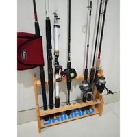 Gambar Rak tempat joran Mancing / pancing portable Kayu Solid jati ( 6 - 10 Slot dari Lung Gandu undefined 2 Tokopedia