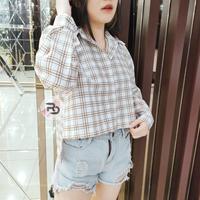 Gambar PV178 RD FASHION REYNA TARTAN CROP KEMEJA dari Avisha Bertoldi11 undefined 4 Tokopedia