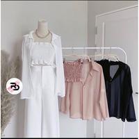 Gambar ZR938 RD FASHION MAPE SET POLOS FIBER SET dapat tanktop dan kemeja dari Avisha Bertoldi11 undefined 2 Tokopedia