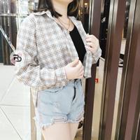Gambar PV178 RD FASHION REYNA TARTAN CROP KEMEJA dari Avisha Bertoldi11 undefined 3 Tokopedia