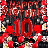 Gambar Red 10TH Birthday Party Decorations Supplies Red theme 16inch dari Home and Kitchen USA undefined 3 Tokopedia