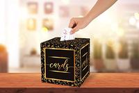 Gambar Black Gold Foil Card Box - Collapsible Money Box or Gift Box(03) dari Home and Kitchen USA undefined 3 Tokopedia