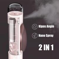 Gambar AM- Nano spray Kipas Angin 2 in 1 Humidifier Pocket Fan Mini - Putih 1800mah dari Ameera Market Official undefined 3 Tokopedia