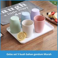 Gambar Gelas Plastik Set 5 Pcs Wheat Straw Tahan Panas Cup Minum Kopi Teh dari Helya 729 undefined 3 Tokopedia