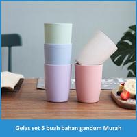 Gambar Gelas Plastik Set 5 Pcs Wheat Straw Tahan Panas Cup Minum Kopi Teh dari Helya 729 undefined 4 Tokopedia