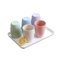 Gambar Gelas Plastik Set 5 Pcs Wheat Straw Tahan Panas Cup Minum Kopi Teh dari Helya 729 undefined 2 Tokopedia