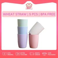 Gambar Gelas Plastik Set 5 Pcs Wheat Straw Tahan Panas Cup Minum Kopi Teh dari Helya 729 undefined 1 Tokopedia