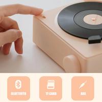 Gambar Speaker Bluetooth Jam Alarm Speaker Retro bentuk Vinyl Record Player - X11 Kuning dari Bela belo shop undefined 5 Tokopedia